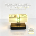 Magnetic Levitation Dollar Night Light, 3 Color Modes Glowing Money Stack Lamp, Creative Get-Rich Vibe Desktop Ornament, Unique Ambient Gift