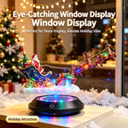 Magnetic Levitation Santa Sleigh Ornament with 6 Reindeer, Auto Rotating LED Christmas Decor, Festive Desktop Gift