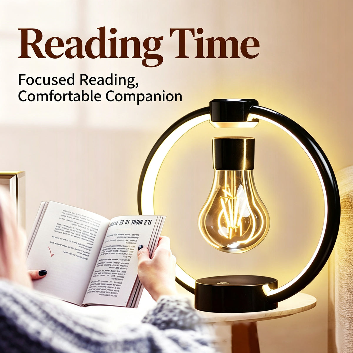 Magnetic Levitating Light Bulb Table Lamp, Touch Control Stepless Dimmable Night Light, Creative Decor Desk Lamp for Home, Unique Gift for Birthday Housewarming