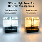 Magnetic Levitation Dollar Night Light, 3 Color Modes Glowing Money Stack Lamp, Creative Get-Rich Vibe Desktop Ornament, Unique Ambient Gift