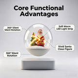 Magnetic Levitating Christmas Snow Globe, Santa Claus LED Warm Light Desktop Decor Gift