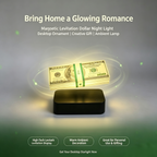 Magnetic Levitation Dollar Night Light, 3 Color Modes Glowing Money Stack Lamp, Creative Get-Rich Vibe Desktop Ornament, Unique Ambient Gift