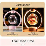 Magnetic Levitating Preserved Rose Lamp, Rotating LED Touch Night Light, Romantic Gift for Her
