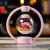 Magnetic Levitating Preserved Rose Lamp, Rotating LED Touch Night Light, Romantic Gift for Her