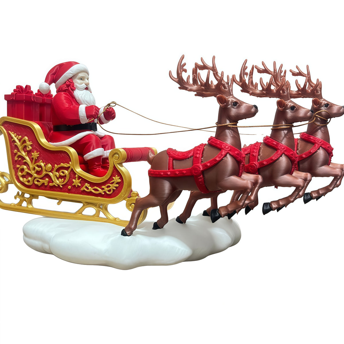 Magnetic Levitation Christmas Ornament: Santa Claus and Three Reindeer on a Sleigh – Cross-Border Holiday Gift & Decorative Craft
